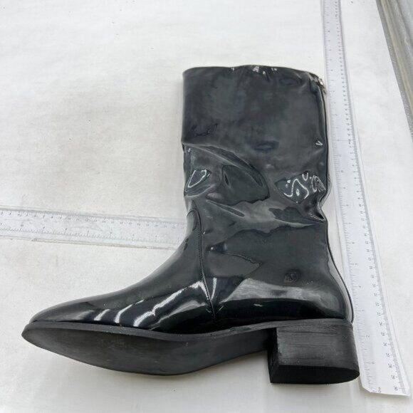 Knee High Boots for Women , Chunky Heel, Pointed Toe and Side Zipper Black - Picture 1 of 7